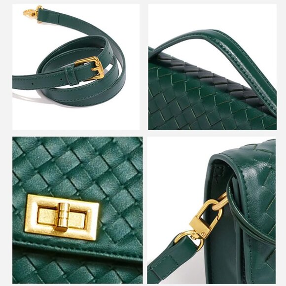Chic Woven Evening Clutch Shoulder Bag - Versatile Crossbody Handbag for Women - Picture 7 of 8